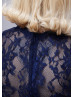 Chic Navy Blue Lace Chiffon Mother Of The Bride Dress 
